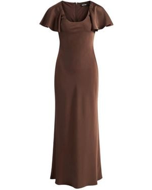 ROTATE BIRGER CHRISTENSEN Satin Flowy Sleeve Dress - Bruin