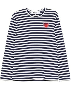 COMME DES GARÇONS PLAY Long Sleeve T-Shirts - Blue