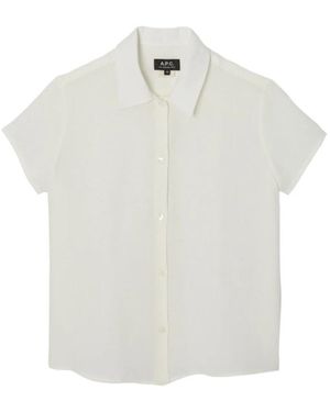 A.P.C. Kurzes Leinenhemd - Weiß