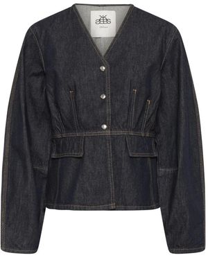 Karen By Simonsen Jassen ,Blauw ,Denim Bonnie Denim Jacket - Zwart