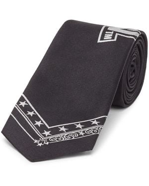 Philipp Plein Brede Stropdas - Blauw