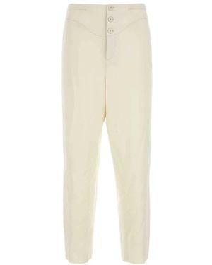 Saint Laurent Straight Trousers - Natural
