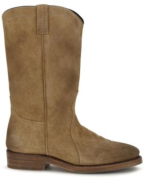 Jil Sander Schoenen ,Bruin ,Leer Bruce Suede Enkellaarzen