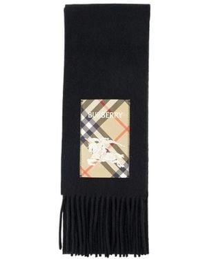 Burberry Kaschmir Solid Label Schal - Schwarz