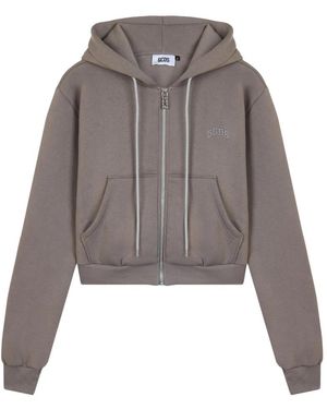 Gcds Hoodies & Sweatvesten ,Grijs ,Zip-Through Hoodie