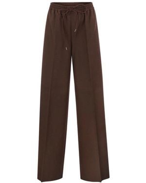 Max Mara Broeken ,Bruin ,Wol Slalom Wijde Broek