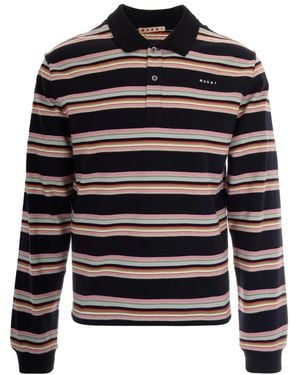Marni Tops ,Veelkleurig ,Katoen Katoenen Polo - Zwart
