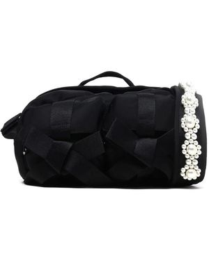 Simone Rocha Beaded Classic Bow Crossbody Tas - Zwart
