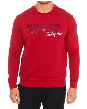 North Sails Gerippter Rundhalsausschnitt Pullover - Rot