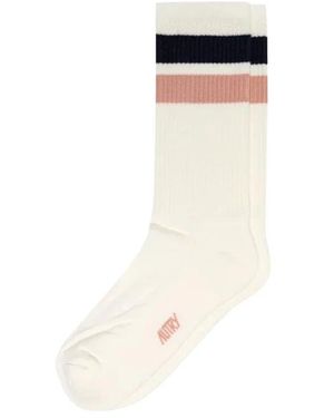 Autry Ondergoed ,Veelkleurig ,Jacquard Stripe Socks - Wit