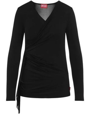 DIESEL Long Sleeve T-Shirts - Black