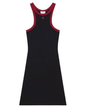 Courreges Schwarzes Scuba Mesh Minikleid