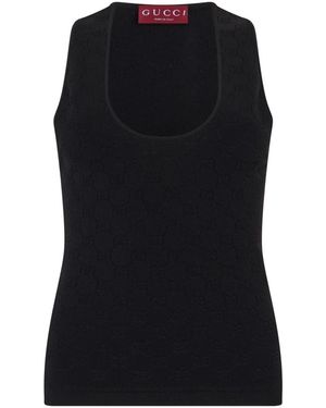 Gucci Elastic Gg Jacquard Tanktop - Zwart