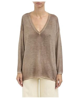 Avant Toi V-Neck Knitwear - Marrón