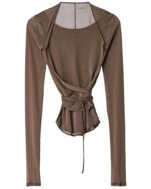 Lemaire Long Sleeve T-Shirts - Brown