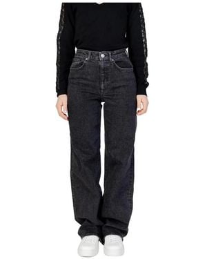 ONLY High Waisted Wide Leg Jeans - Schwarz