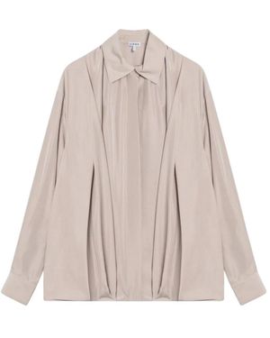 Loewe Geplooide Blouse Met Lange Mouwen En Gedrapeerd Effect - Roze
