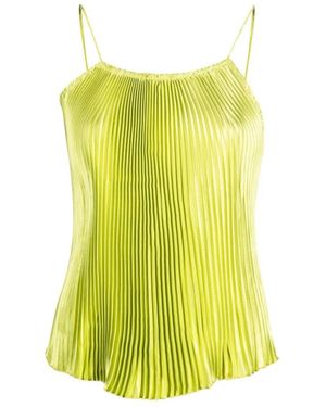L'idée Groene Geplooide Top - Geel