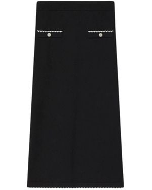 Tory Burch Wollrock Mit Ziersaum - Schwarz