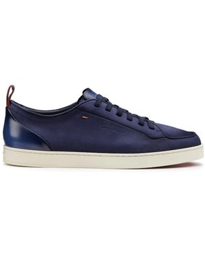 Santoni Schoenen ,Blauw ,Leer Montecarlo Sneakers