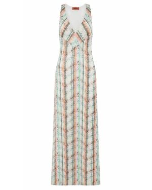 Missoni Kleedjes ,Veelkleurig ,Maxi Kleedjes - Wit
