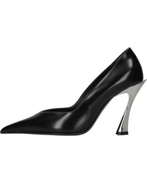 Mugler Schoenen ,Zwart ,Leer 95Mm Puntige Gevormde Hiel Pumps