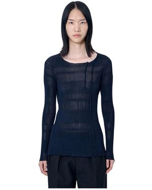 Yohji Yamamoto Long Sleeve Tops - Blue