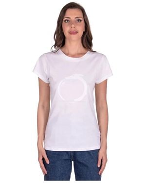 Trussardi Tops ,Wit ,Watercolor Logo T-Shirt Voor Vrouwen