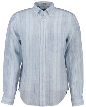 GANT Gestreiftes Leinenhemd - Blau