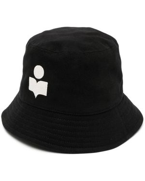 Isabel Marant Haley Bestickter Logo Bucket Hat - Schwarz