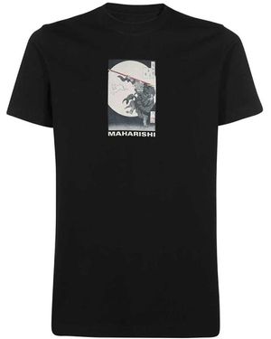 Maharishi Bio-Baumwolle Front Print T-Shirt - Schwarz