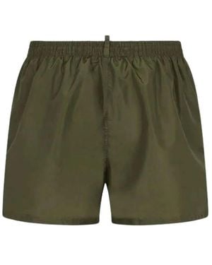 DSquared² Badmode ,Groen ,Polyester Logo Drawstring Zwemshorts