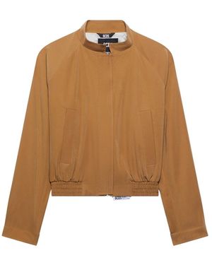Gcds Jassen ,Bruin ,Leer Cropped Tailoring Bomber