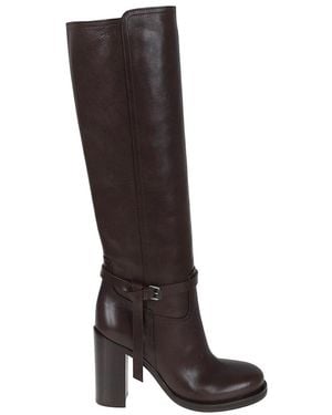 Brunello Cucinelli Stylische Lederstiefel Für Männer - Braun