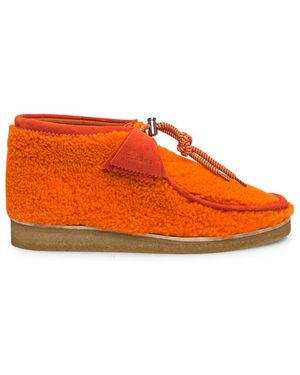 Moncler Lace-Up Boots - Orange