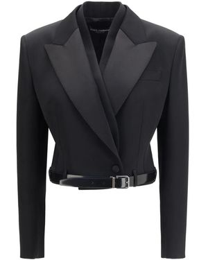 Dolce & Gabbana Jassen ,Zwart ,Wol Sicilia Double-Breasted Jacket