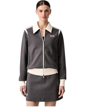 EA7 Sweatshirt Met Rits - Zwart