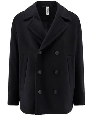 Hevò Double-Breasted Coats - Noir
