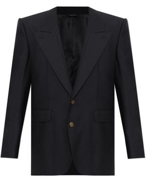 Dolce & Gabbana Wol Blazer Met Enkele Split - Zwart