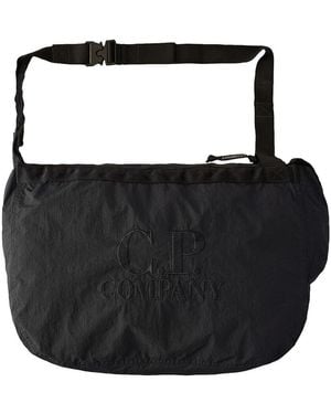 C.P. Company Schwarze Nylon-Schultertasche Mit Logo