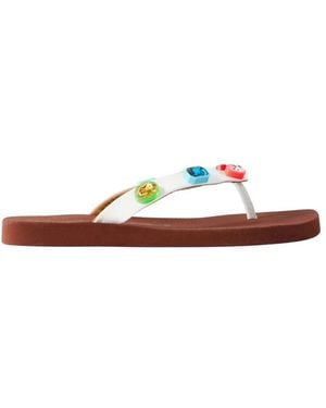 Marni Verzierte Beschichtete Flip-Flops - Rot