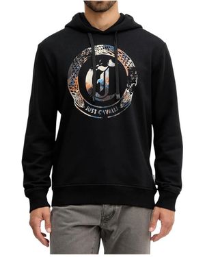 Roberto Cavalli Hoodies & Sweatvesten ,Zwart ,Sweatshirt Met Hoodie