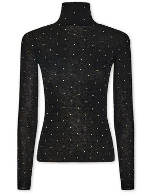 Rabanne Truien & Vesten ,Zwart ,Wol Second-Skin Turtleneck Top