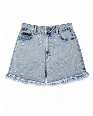 Philipp Plein Denim Shorts - Bleu
