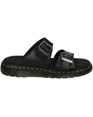 Dr. Martens Schwarze Lederslider