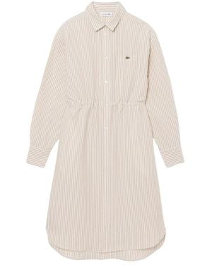 Lacoste Kleedjes ,Abito Lungo A Righe - Naturel