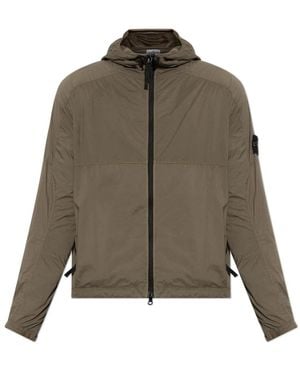Stone Island Jassen ,Groen ,Jas Met Logopatch