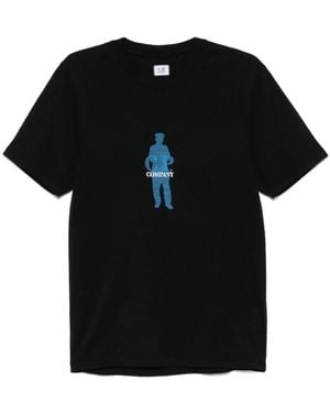 C.P. Company Waffel Seemann T-Shirt Schwarz Baumwolle