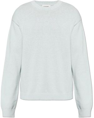FRAME Pullover Mit Rundhalsausschnitt Aus Baumwolle Und Seide - Blau