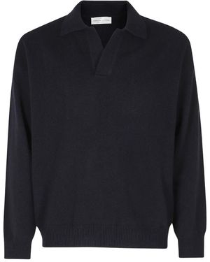 Roberto Collina Pullover Mit Polokragen - Blau